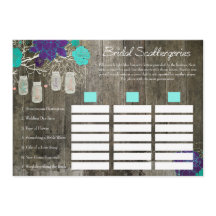 Bridal Shower Scattergories Game | Rustic Floral