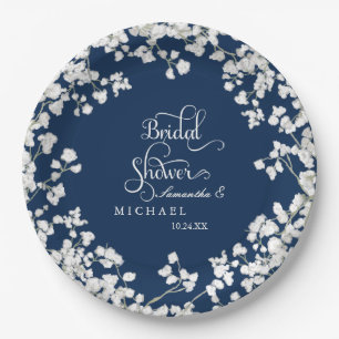 Bridal Shower Script Baby's Breath Rustic Country Paper Plate