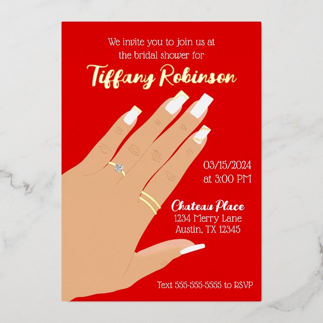 Bridal Shower Showing Ring Real  (Front)