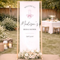 Bridal Shower Sign Custom Fabric Welcome Sign, Wed