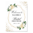 Bridal Shower Sign Greenery Gold Glitters Floral