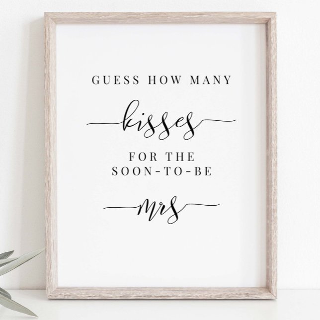 Bridal Shower Sign - Guess How Many Kisses (Creator Uploaded)