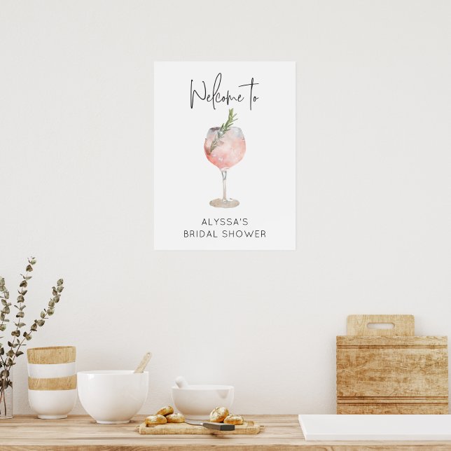 Bridal Shower Sign Wine Custom Size (Kitchen)