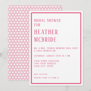 Bridal Shower Simple Modern Hexagon Geometric Invitation