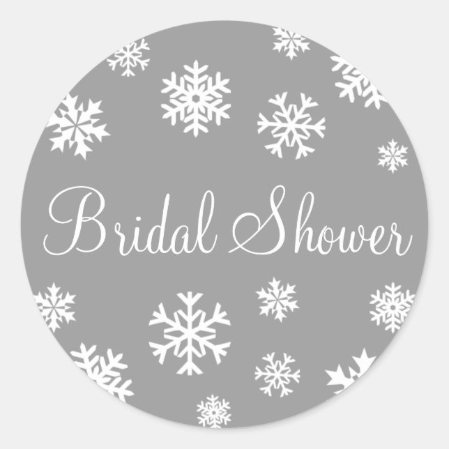 Bridal Shower Snowflakes Envelope Sticker Seal (Front)