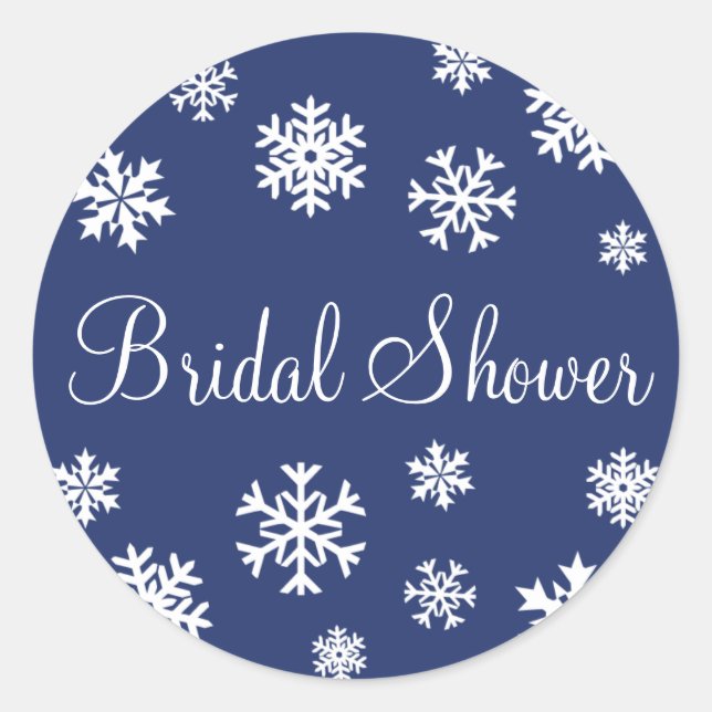 Bridal Shower Snowflakes Envelope Sticker Seal (Front)