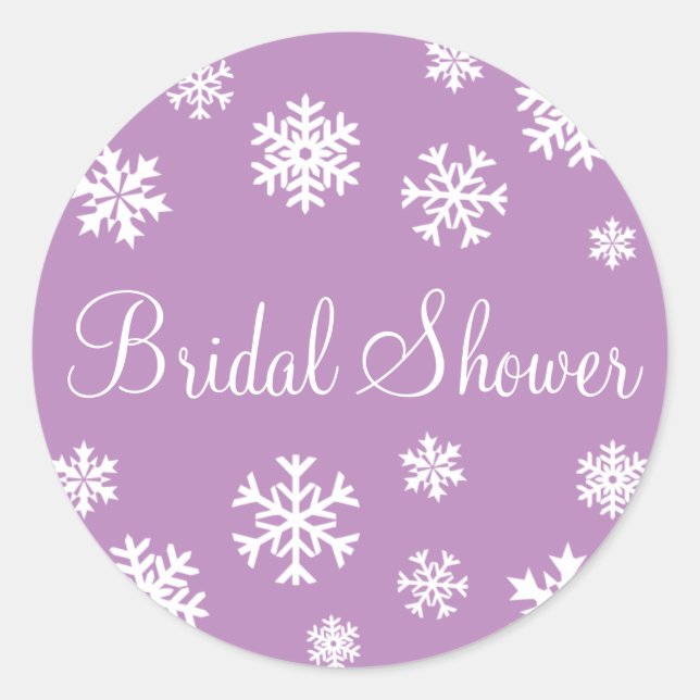 Bridal Shower Snowflakes Envelope Sticker Seal (Front)