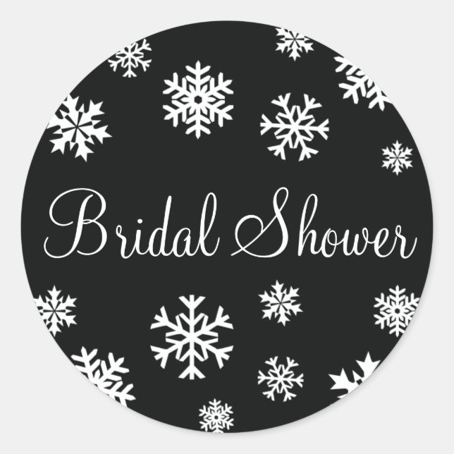 Bridal Shower Snowflakes Envelope Sticker Seal (Front)