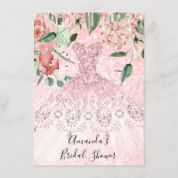 Bridal Shower Spark Rose Pink Rose Dress Glitter