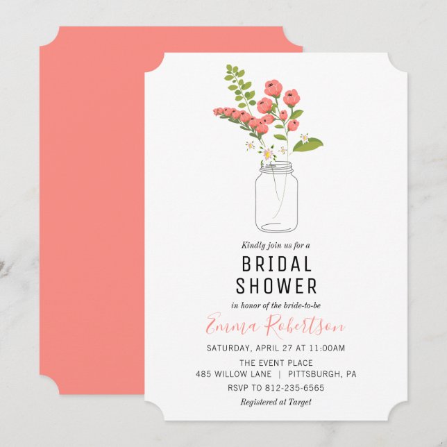 Bridal Shower Spring Bouquet Shower invitation (Front/Back)