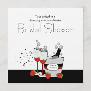Bridal Shower Square Champagne Invitation
