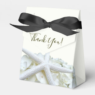 Bridal Shower Starfish White Hydrangea Thank You Favor Box
