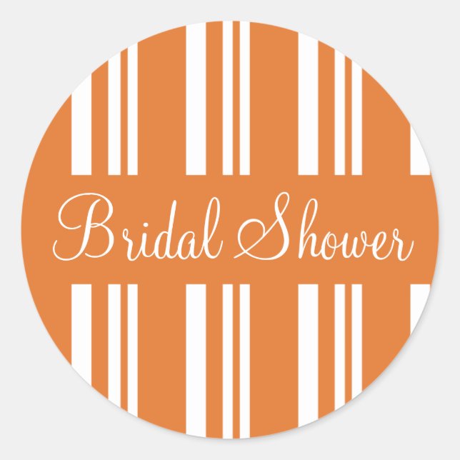 Bridal Shower Striped Envelope Sticker Seal (Front)
