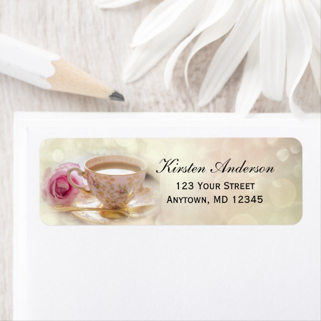 Bridal Shower Tea Custom Return Address (Insitu)