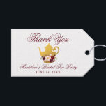 Bridal Shower Tea Party Burgundy Floral Thank You Gift Tags<br><div class="desc">Tea Party Bridal Shower Watercolor Burgundy Marsala Floral Thank You Gift Tag</div>