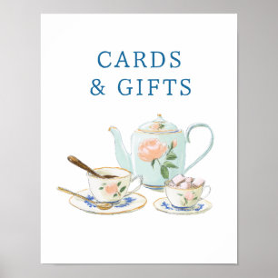 Bridal Shower Tea Party Cards & Gifts Sign