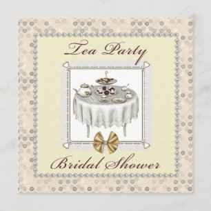 Bridal Shower Tea Party Desserts Square Invitation