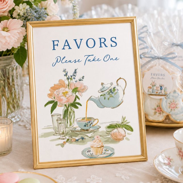 Bridal Shower Tea Party Favours Sign (Creator Uploaded)