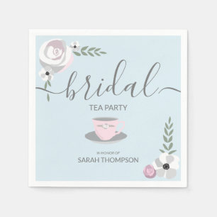 Bridal Shower Tea Party Flower tea cup drawing Napkin