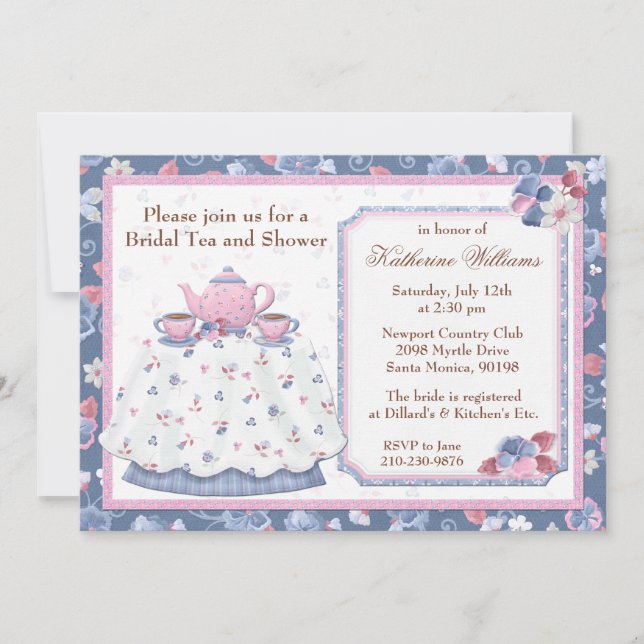 Bridal Shower Tea Party Invitation (Front)