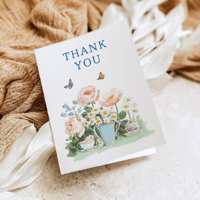 Bridal Shower Tea Party Invitation Thank You Card (Creator Uploaded)