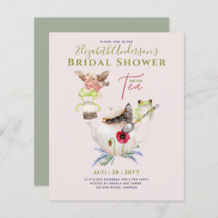 Bridal Shower Tea Party Invitations Cute Fun 