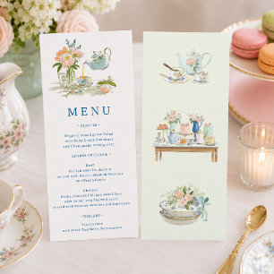 Bridal Shower Tea Party Menu  Invitation