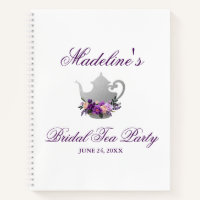 Bridal Shower Tea Party Purple Silver Gift List