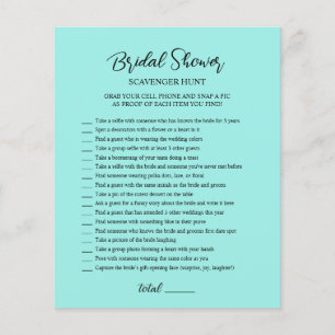 Bridal Shower Teal Scavenger Hunt