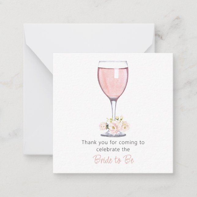 Bridal Shower Thank You Card Blush Floral (Front)