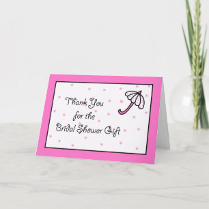 Bridal Shower Thank You Card -- Bridal Umbrella