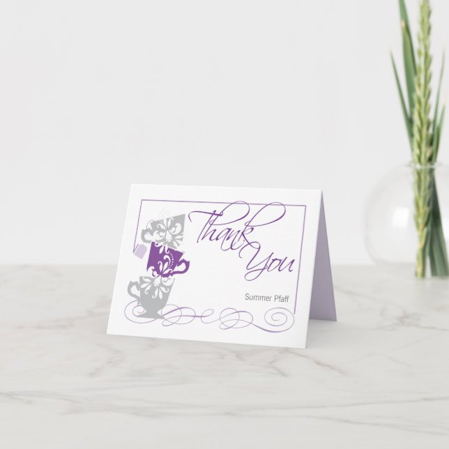 Bridal Shower Thank You Card  |  Purple (Front)