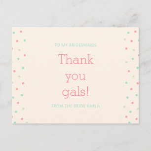 Bridal Shower Thank You Postcard