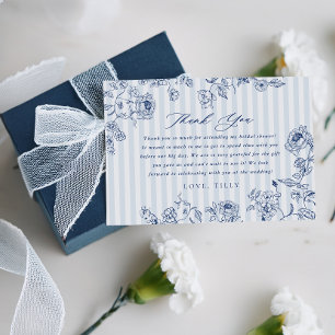 Bridal Shower Thank You Something Blue Floral Card