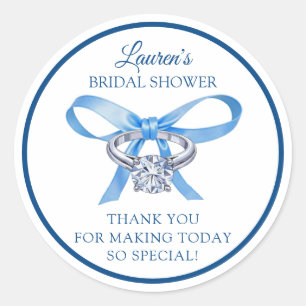 Bridal Shower Thank You – Something Blue Themed Classic Round Sticker