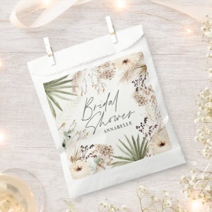 Bridal shower thankyou modern pampas grass foliage favour bag