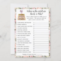 Bridal Shower Travel Game