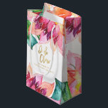 Bridal Shower | Tropical Watercolor I DO CREW Small Gift Bag<br><div class="desc">Modern,  bright,  and chic tropical flower themed bridal shower thank you gift bags reading I DO CREW with modern and printed gold script typography and gorgeous botanical watercolor greenery. Please contact me through the store with any design-related questions.</div>