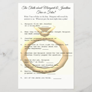 Bridal Shower True or False Game Flyer