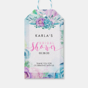 Bridal Shower Typography & Boho Flowers Gift Tags