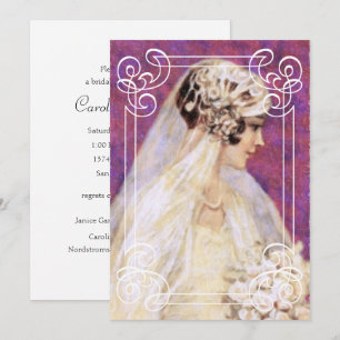 Bridal Shower Vintage Bride w/Frame Invitation