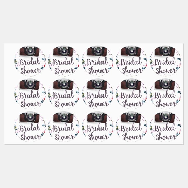 Bridal Shower Vintage flowers and classic camera (Sheet)