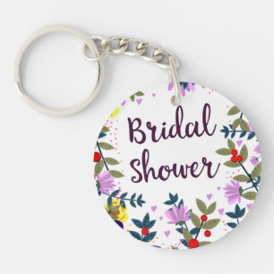 Bridal Shower Vintage Flowers Keychain