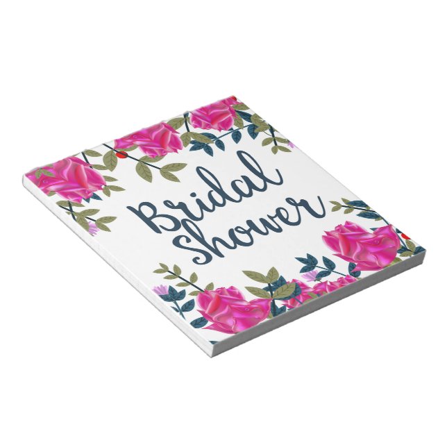 Bridal Shower Vintage Roses Notepad (Angled)