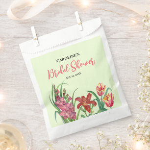 Bridal Shower Warm Colour Floral Spring Blooms Favour Bag