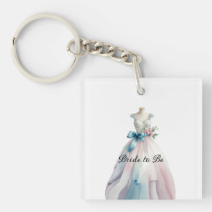 Bridal Shower Wedding Dress Bride to Be Keychain