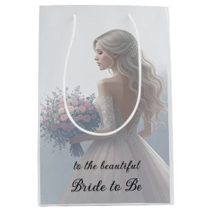 Bridal Shower Wedding Dress Bride to Be Medium Gift Bag