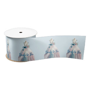 Bridal Shower Wedding Dress Bride to Be Satin Ribbon