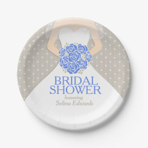 Bridal shower wedding dress custom paper plates