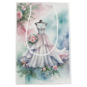 Bridal Shower Wedding Dress Medium Gift Bag